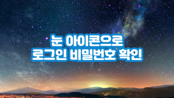 👁️눈 아이콘으로 로그인 비밀번호 확인하는 방법