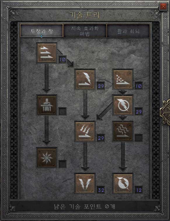 투창과 창 스킬